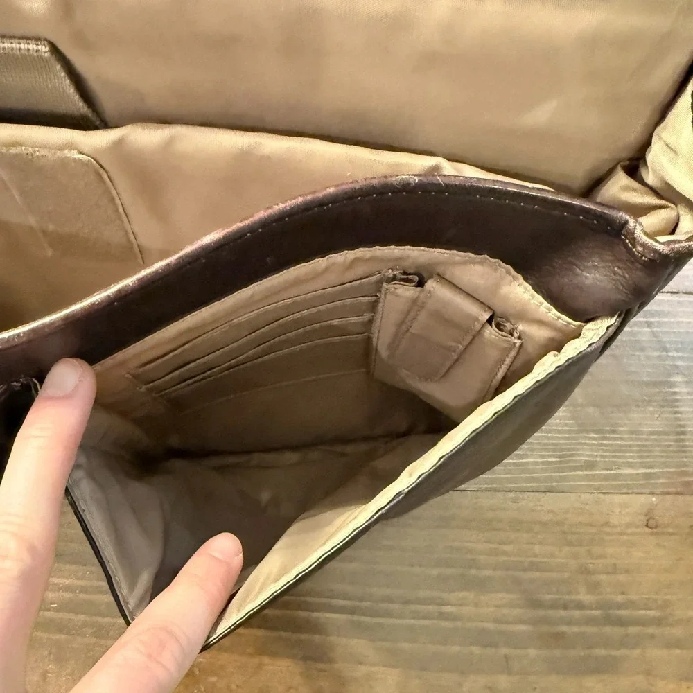 Solo Leather Satchel Laptop Commuter Briefcase Business Brown Messenger‎ Bag